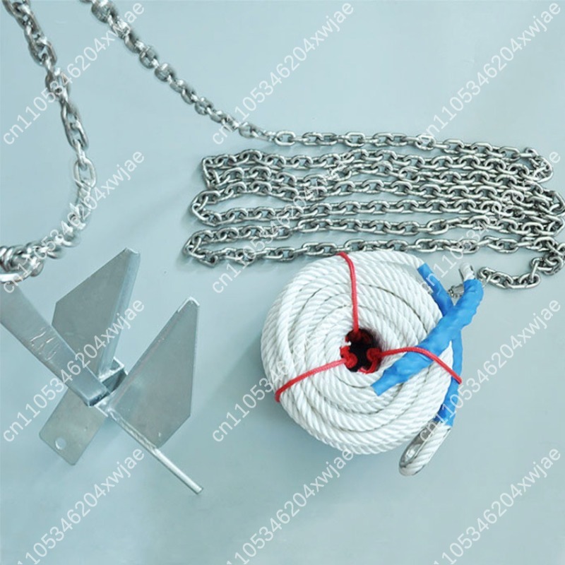 Boat Anchor Kit Galvanized - Feuerverzinkter Klappanker-Set Danforth Marine Bootsanker-Kit für