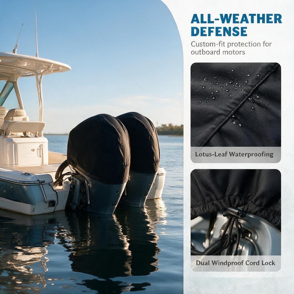 Outboard Motor Cover Waterproof - Motor- und Bootsmotorabdeckung 15-250 PS 210D