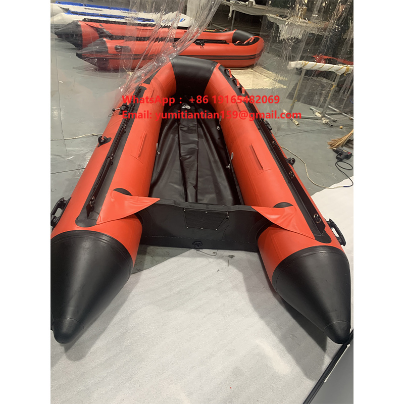 Inflatable Boat 3.3M Pvc - Aluminium-PVC 3,3m Festrumpf-Aufblasbares Angelkajak-Boot Doppelponton 4-Personen-Kapazität