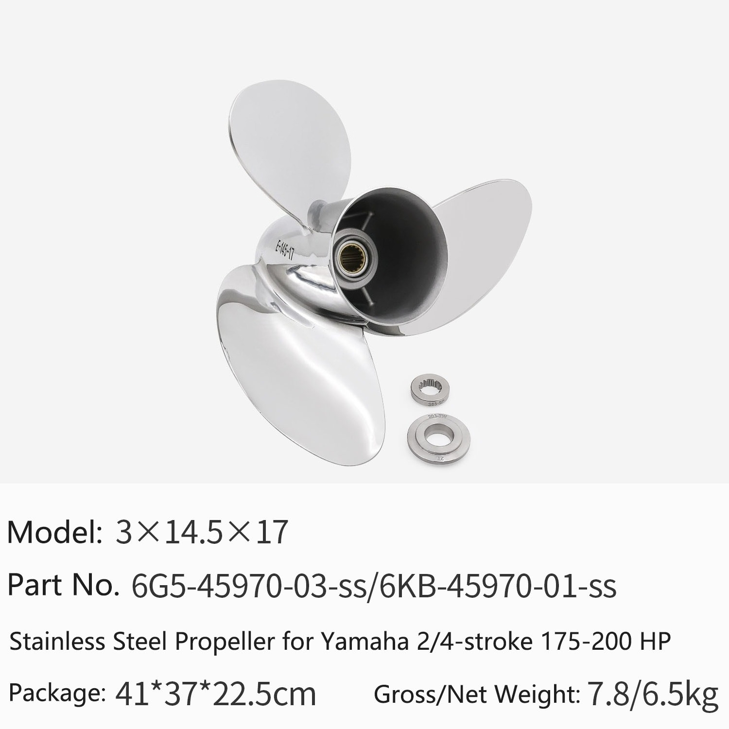 Outboard Motor Propeller Stainless - Außenbordmotor-Propeller aus Edelstahl für Yamaha 2-Takt