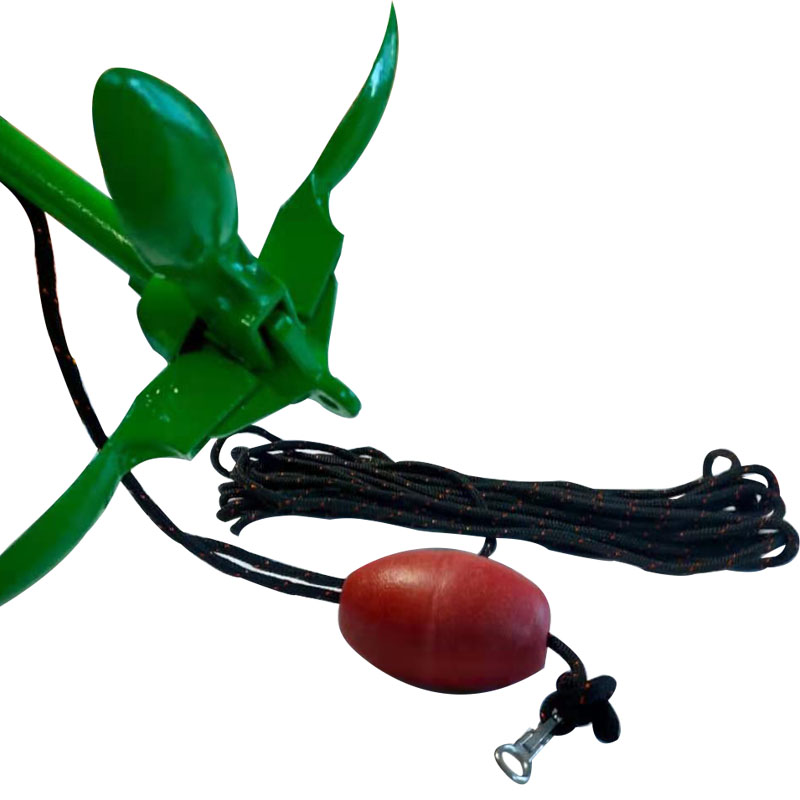 Boat Anchor Kit Galvanized - Marineboot, 1,5 kg, grüner Anker, verzinktes