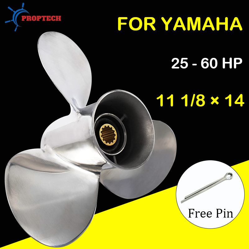 Outboard Motor Propeller Stainless - Bootspropeller 11 1/8x14 für Yamaha 25