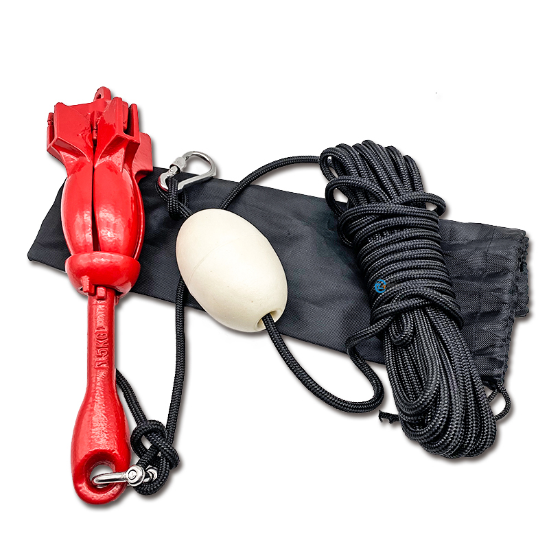 Boat Anchor Kit Galvanized - STLF 1,5 kg Kohlenstoffstahl-Bootsanker, klappbarer Marine-Klappanker,