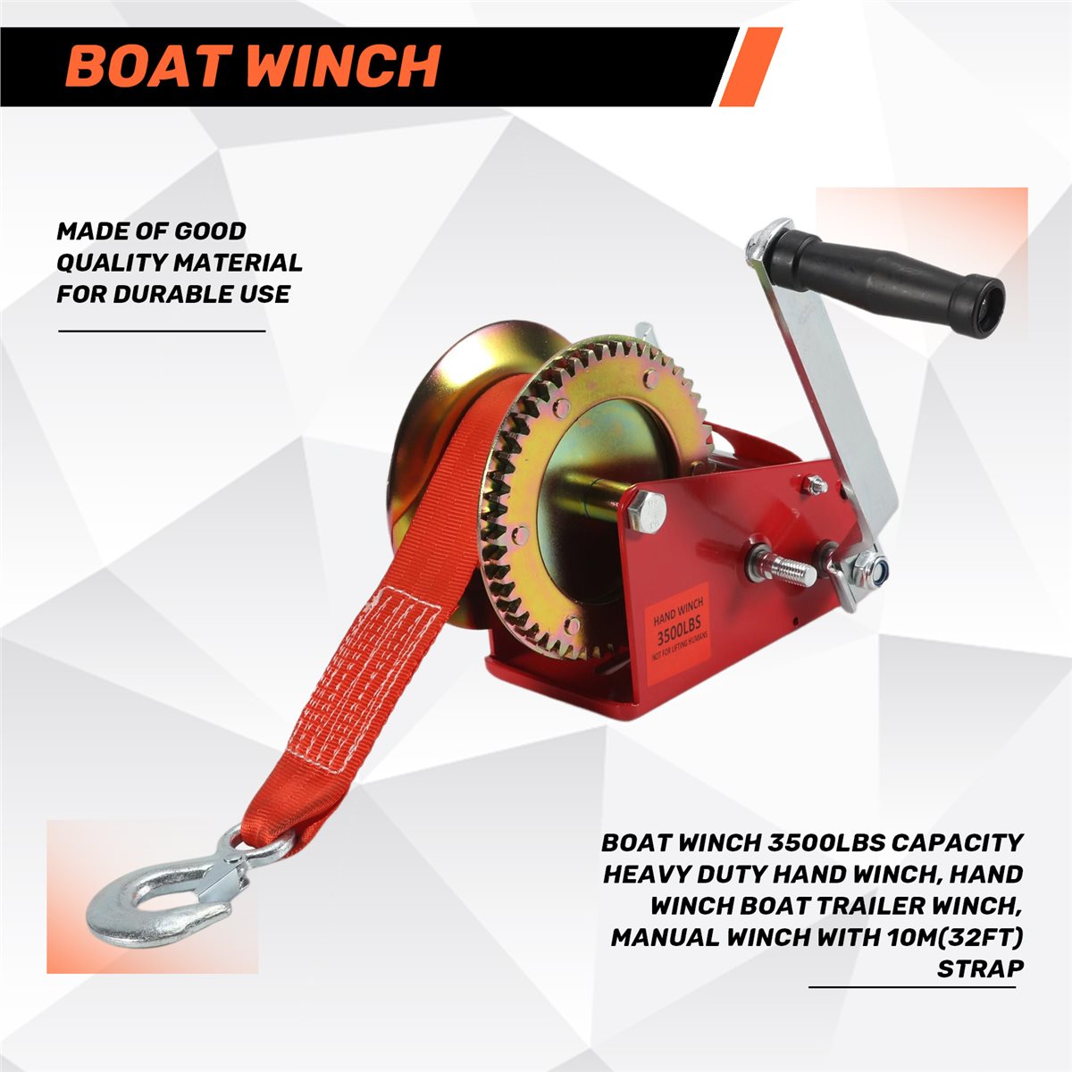 ABLK Bootswinde, 3500 Lbs Trag – Boat Trailer Winch Strap Bewertung und Preis