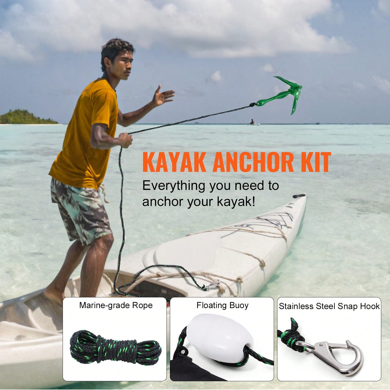 Anker-Set mit Haken und Stange – Boat Anchor Kit Galvanized Bewertung und Preis