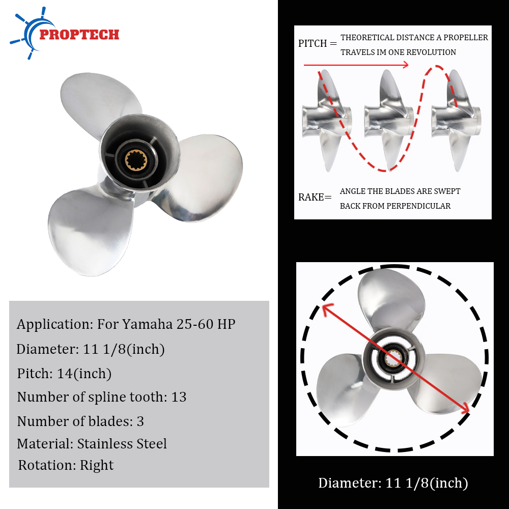 Bootspropeller 11 1/8x14 für Y – Outboard Motor Propeller Stainless Bewertung und Preis