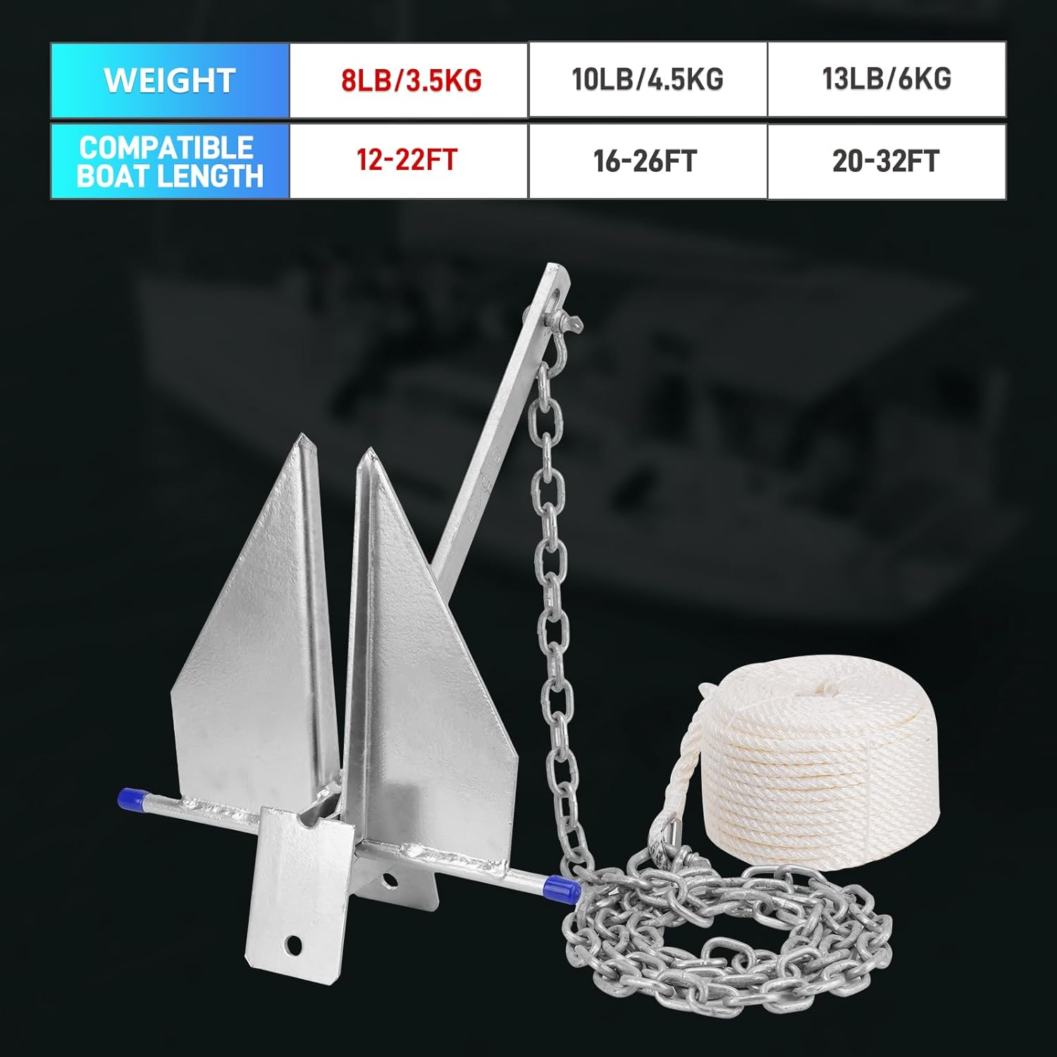 Hochbelastbares Bootsanker-Set – Boat Anchor Kit Galvanized Bewertung und Preis